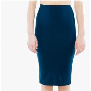 American Apparel Blue mini pencil skirt.